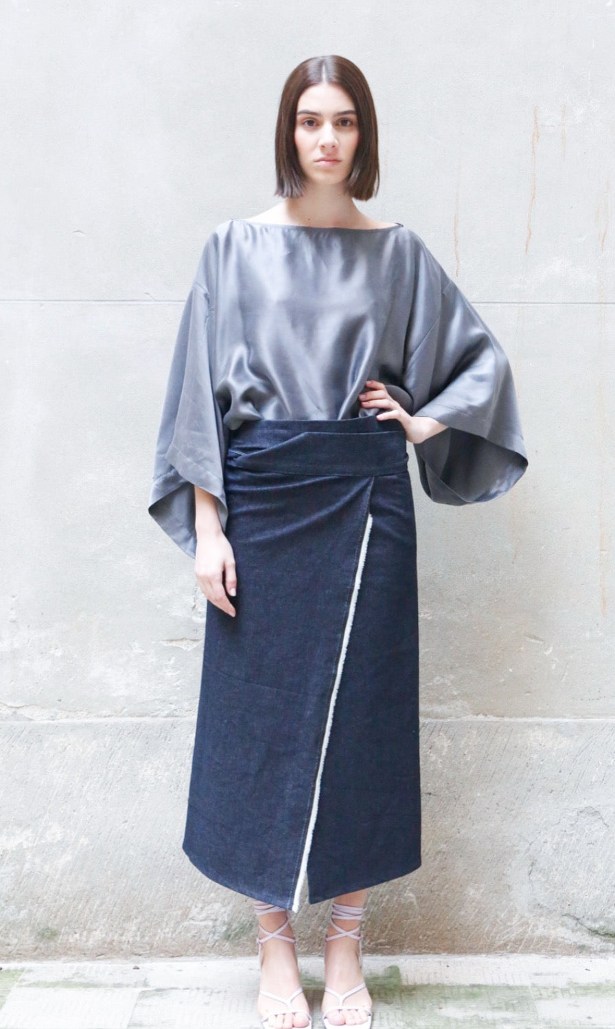 Extra long wrap skirt