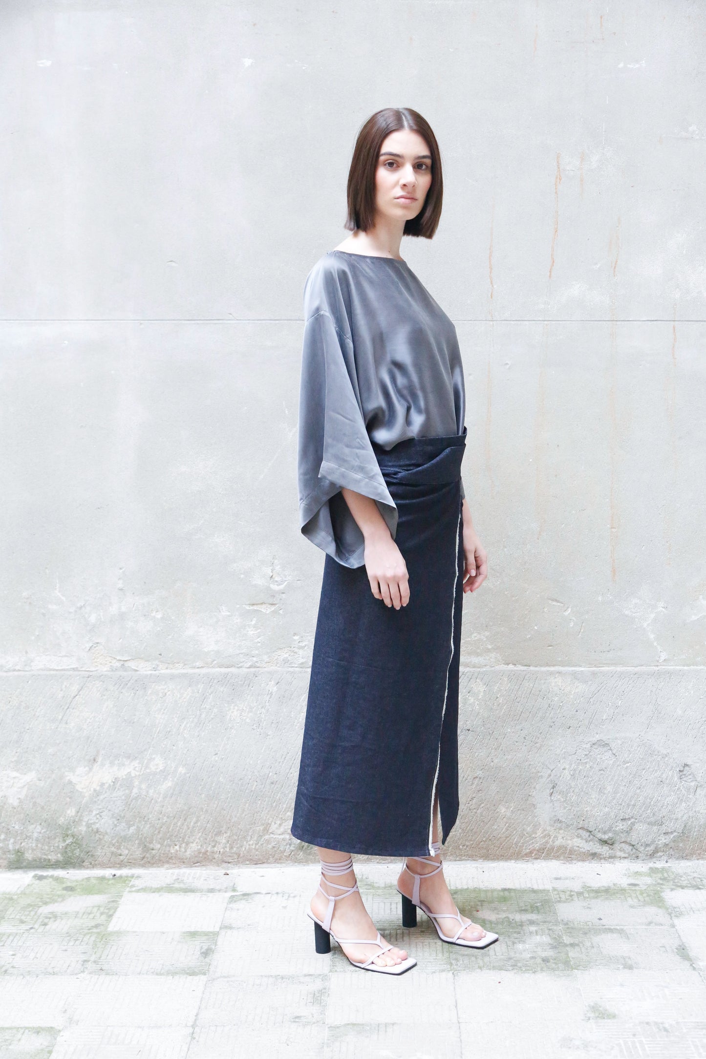 Extra long wrap skirt