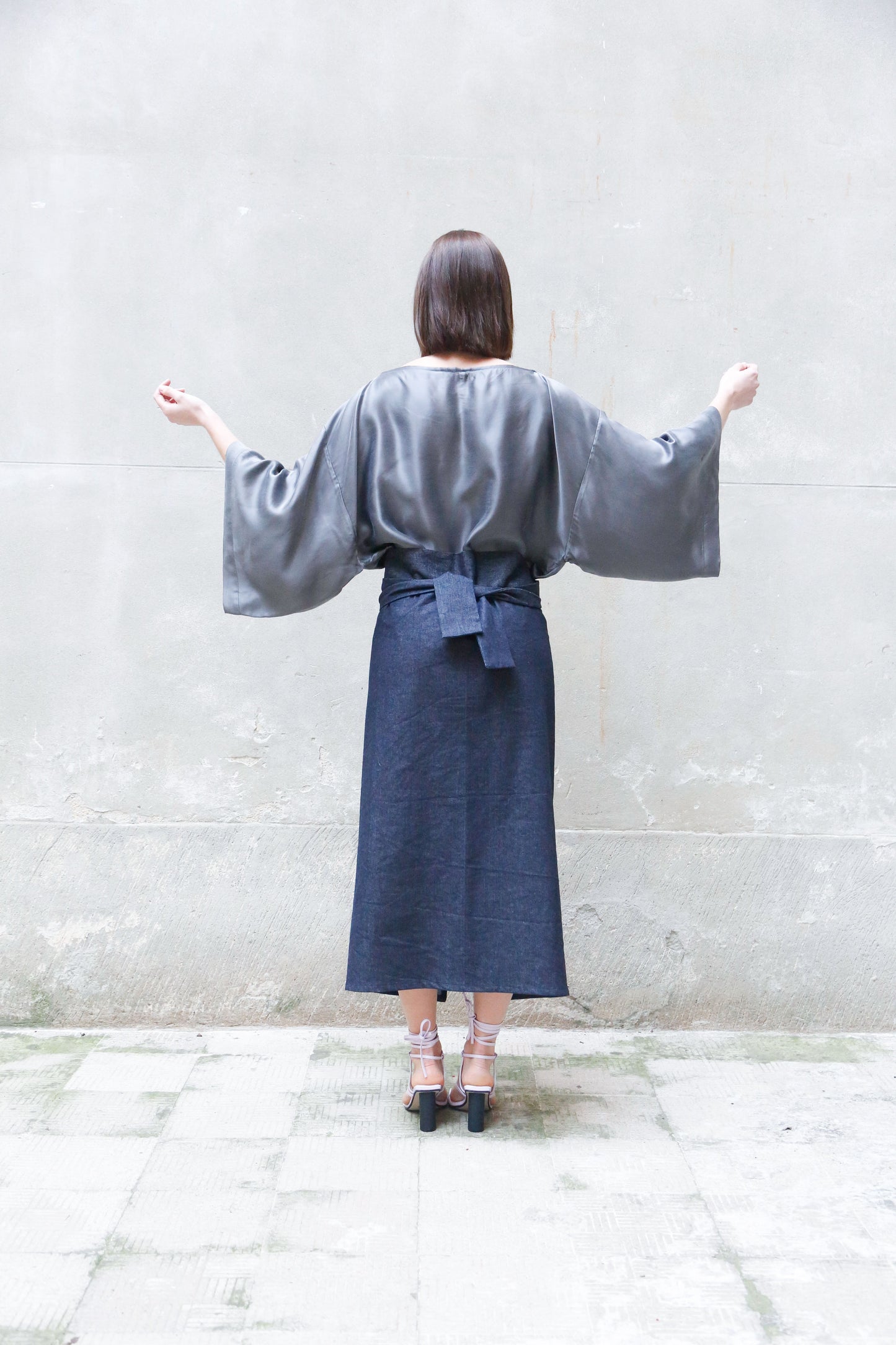 Extra long wrap skirt