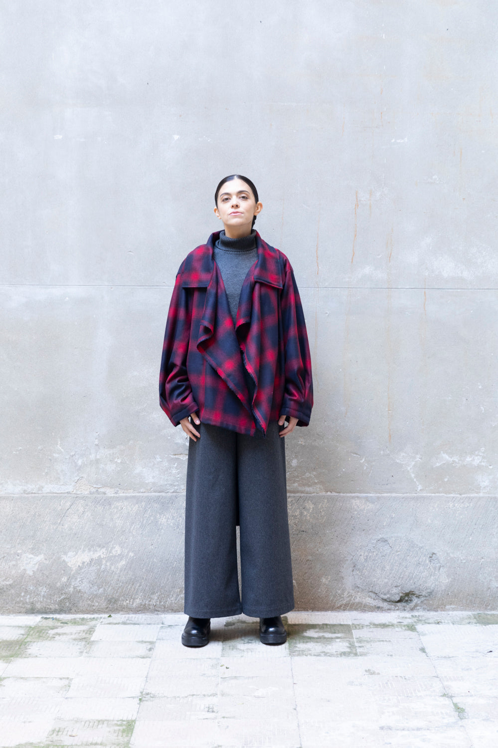 Zerobarracento Soft Short Recycled Wool Trench Coat