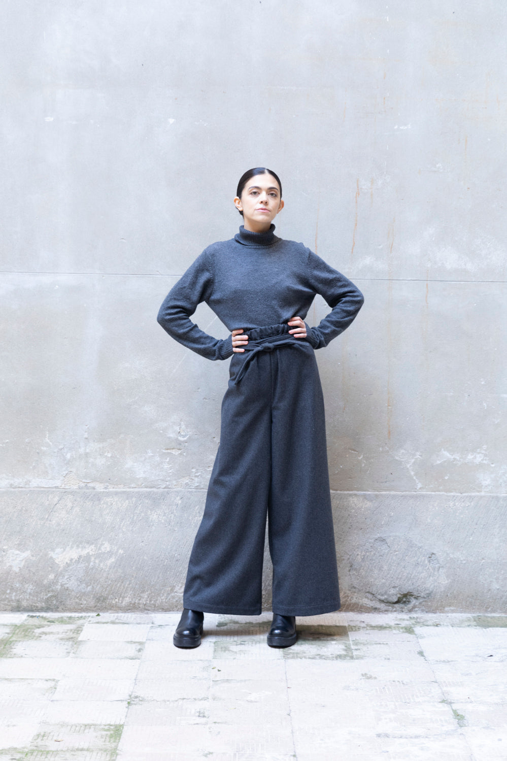 Zerobarracento Wide-Leg Long Pants