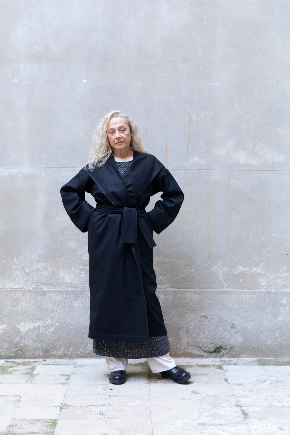 Zerobarracento Recycled Wool Long Overcoat
