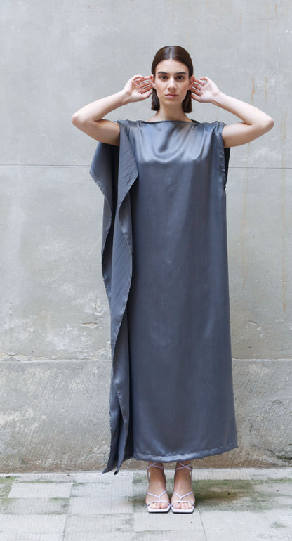 Sleeveless Bemberg Draped Maxi Dress