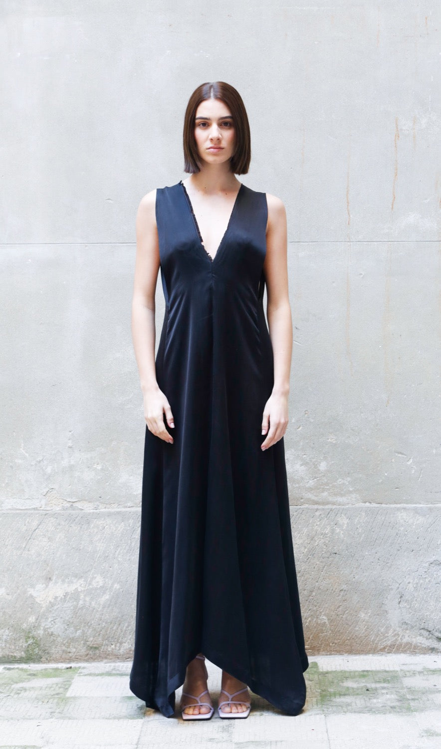 Sleeveless Bemberg Maxi Dress