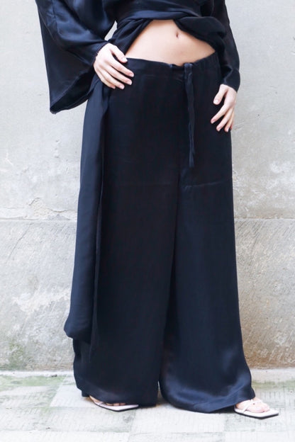 Low Waist Long Wide Pants 100% Bemberg