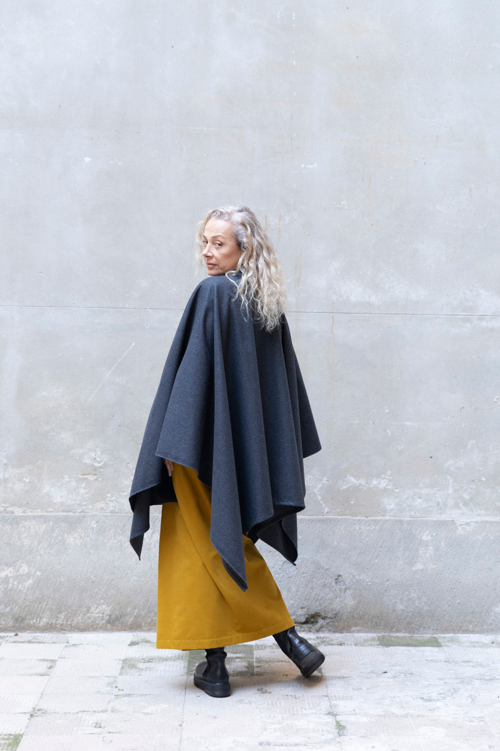 Recycled Wool Midi Cape