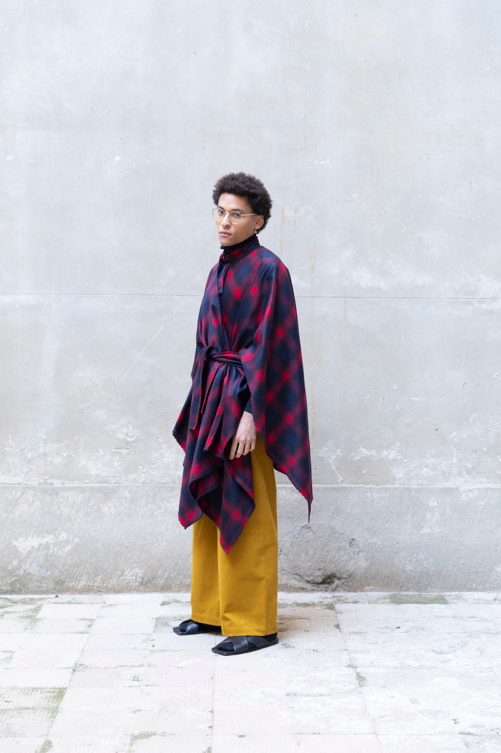 Recycled Wool Midi Cape