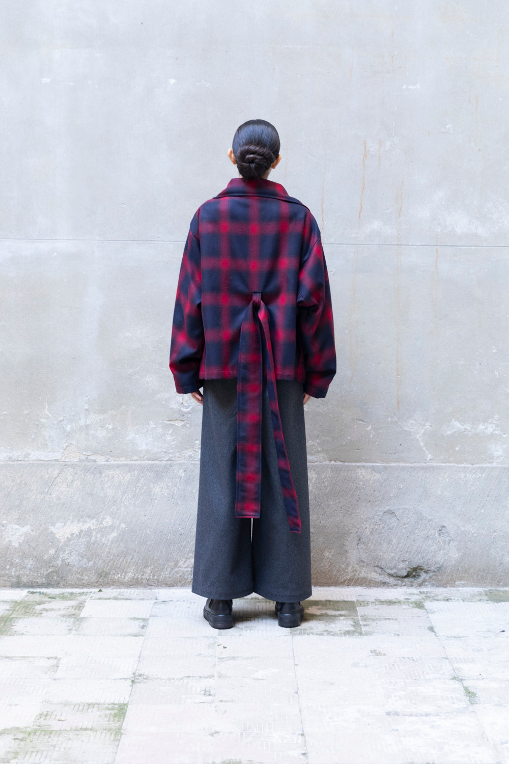 Soft Short Recycled Wool Trench Coat