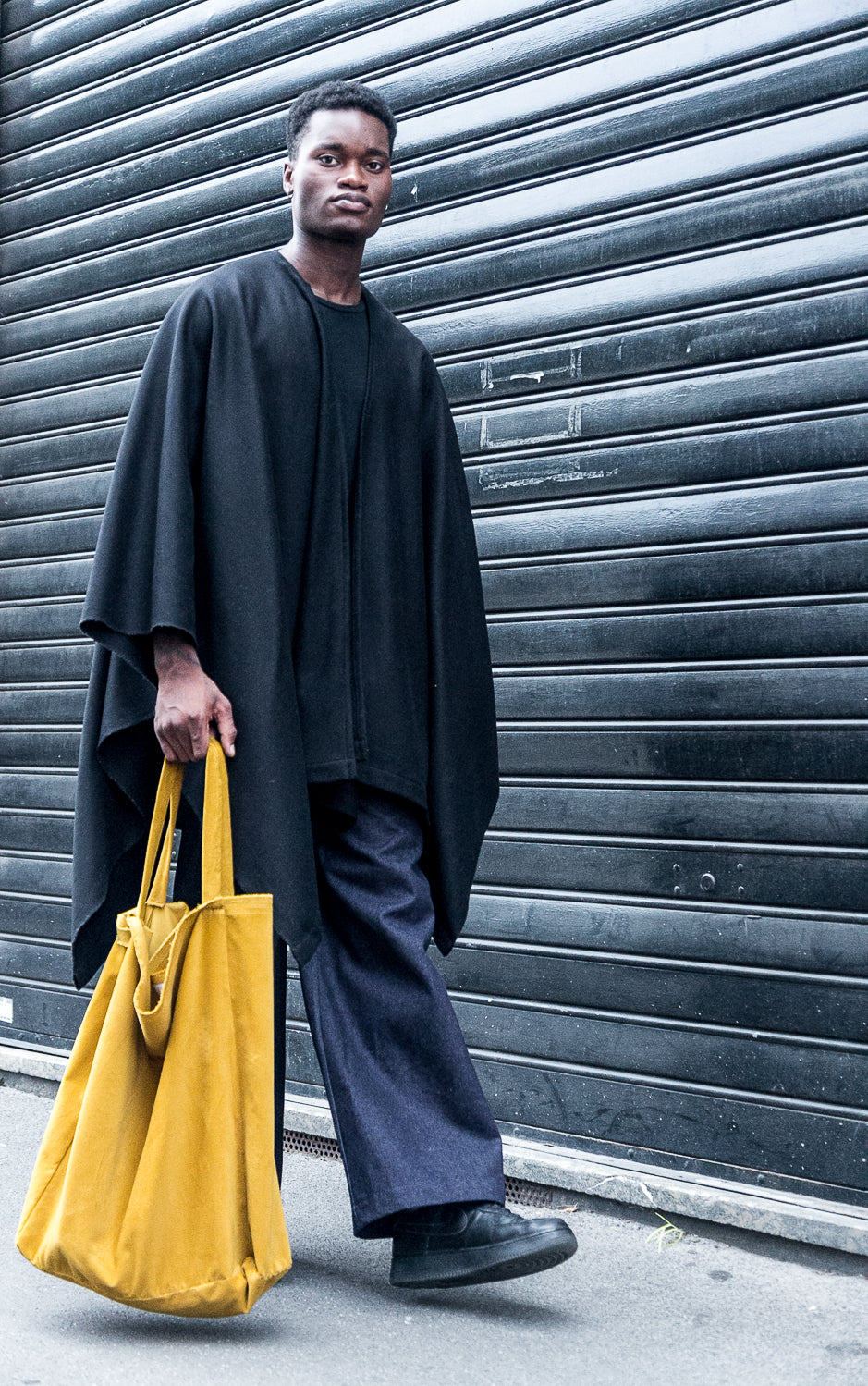 Comfy mustard velour shopper