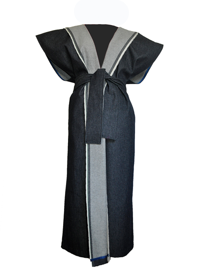 Sculptural Kimono Denim in Recycled Cotton