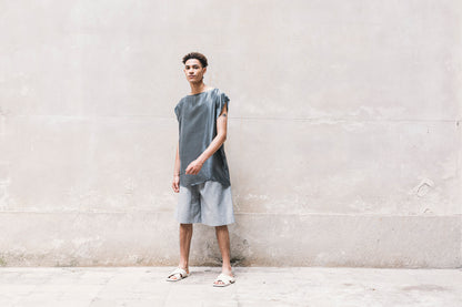 TOME Sleeveless T-Shirt 100% BEMBERG Gray/Cyclamen/Powder Pink