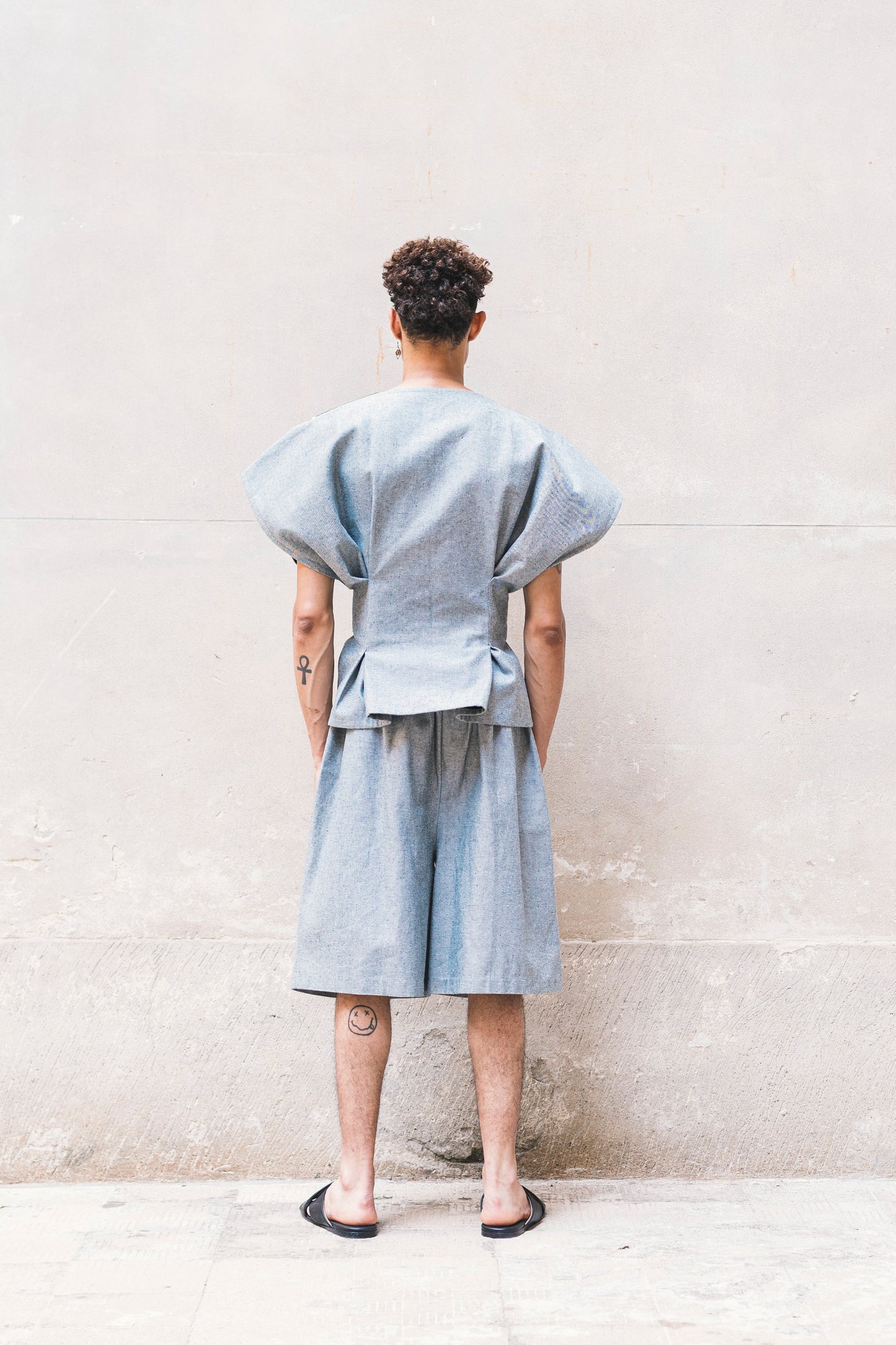 Karategi Denim Short Kimono