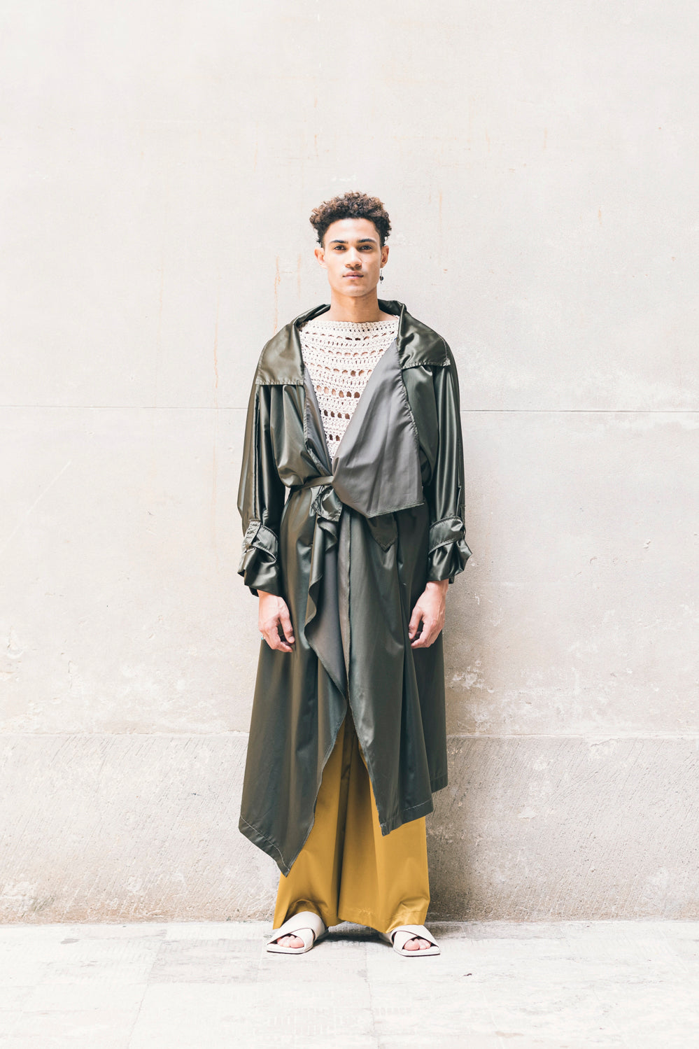 ANDREA Newlife Trench - Olive/Black