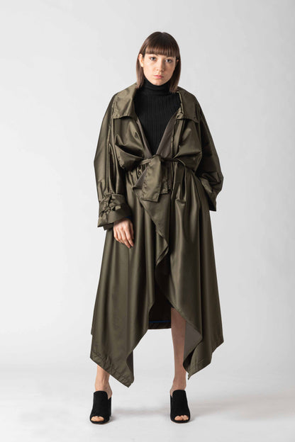 ANDREA Newlife Trench - Olive/Black