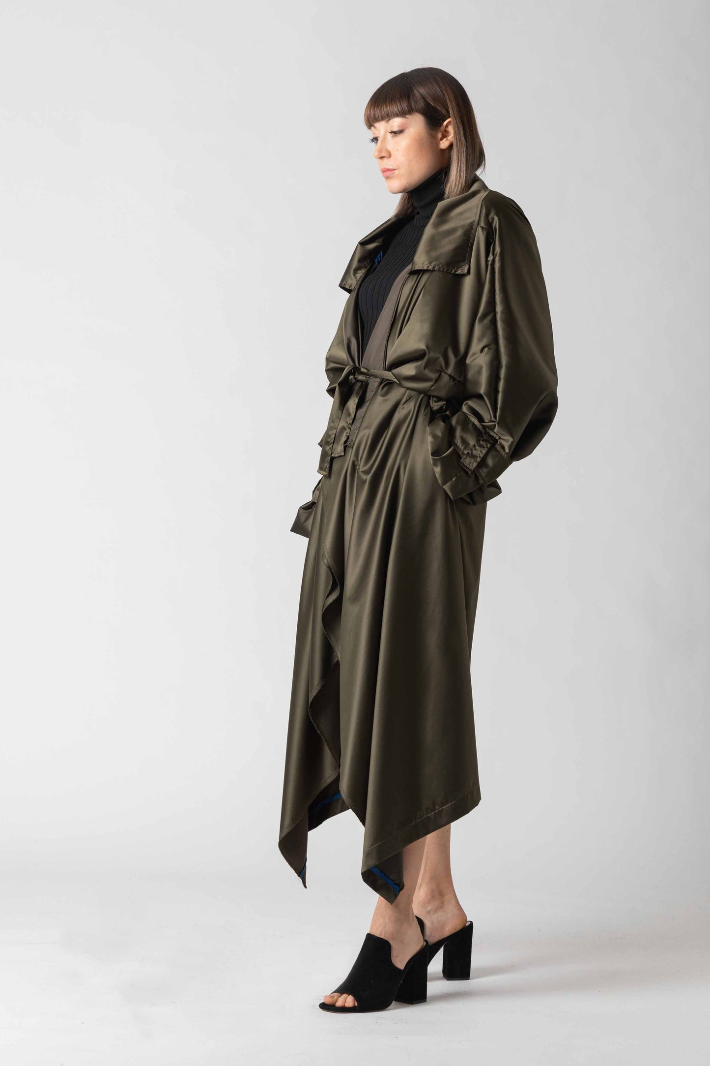 ANDREA Newlife Trench - Olive/Black