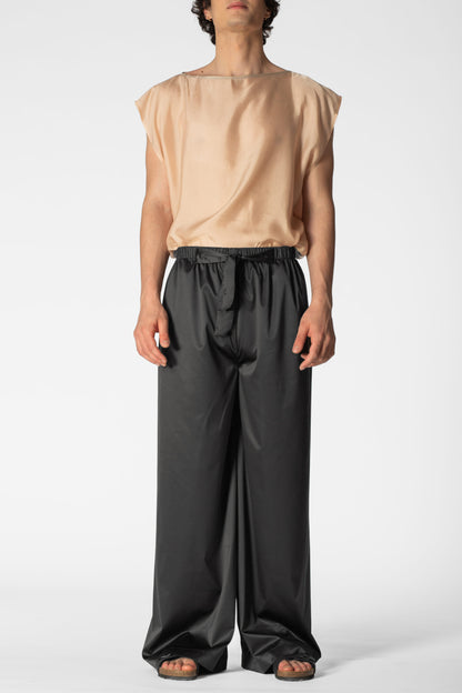 Recycled polyester Wide Pants - Black/Olive/Ocra Newlife