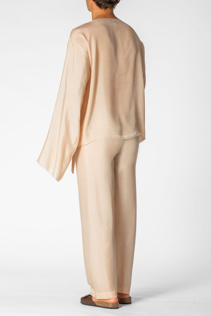 Long Wide Pants 100% BEMBERG Cyclamen/Powder Pink