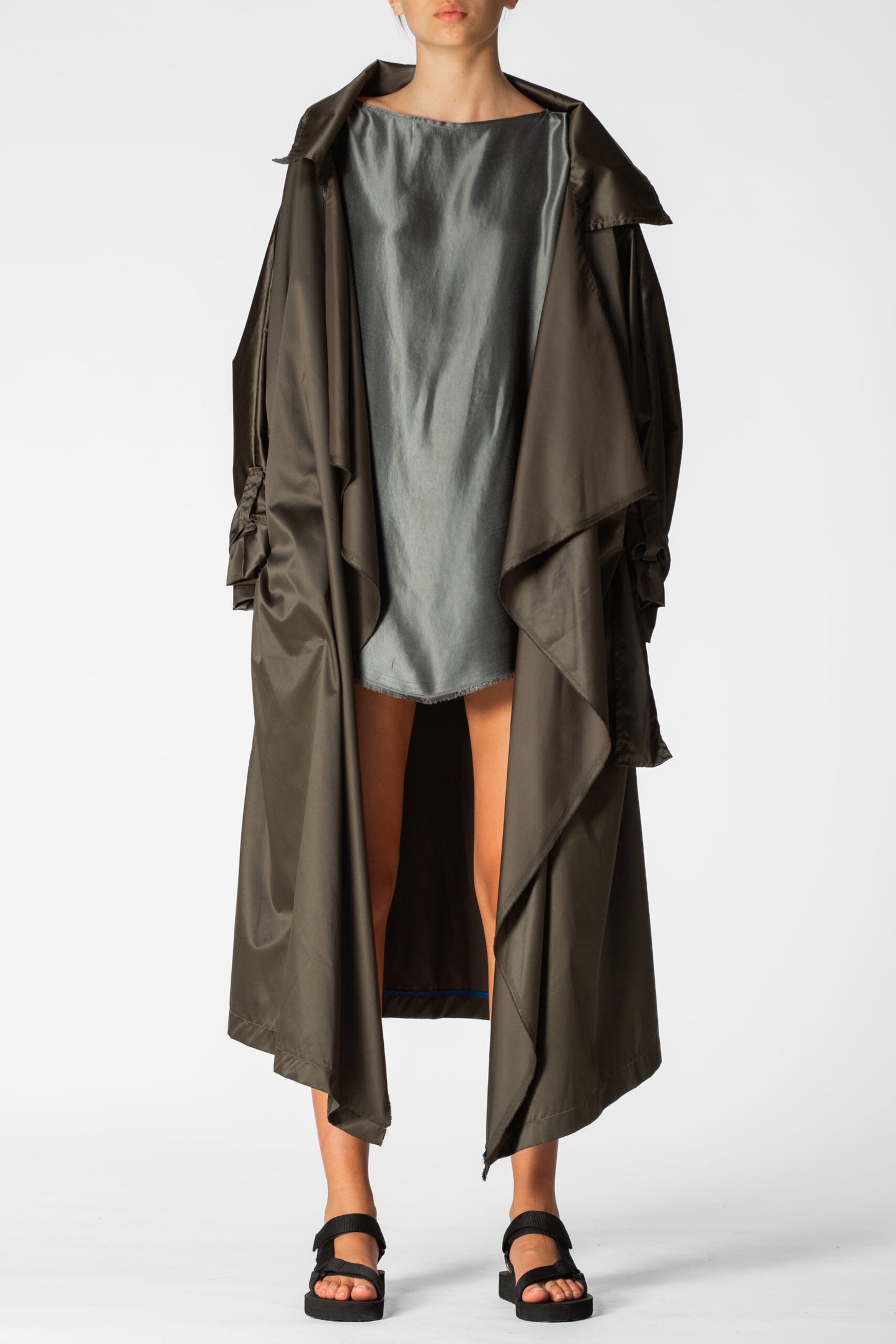 ANDREA Newlife Trench - Olive/Black